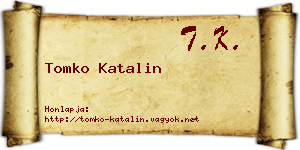 Tomko Katalin névjegykártya